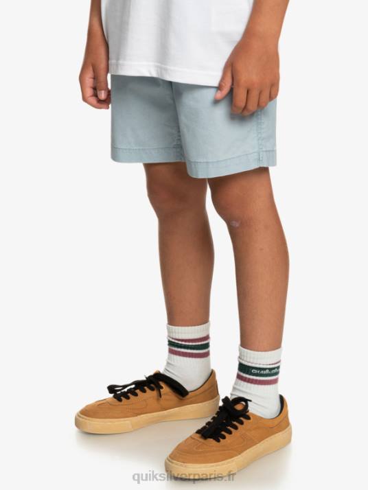 garçons Quiksilver 8-16 taxer 15 short taille élastique D6PT2082 bleu céleste