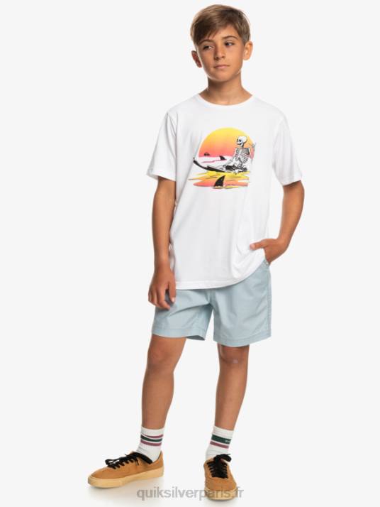 garçons Quiksilver 8-16 taxer 15 short taille élastique D6PT2082 bleu céleste