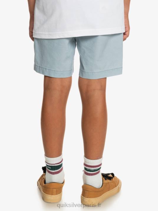 garçons Quiksilver 8-16 taxer 15 short taille élastique D6PT2082 bleu céleste
