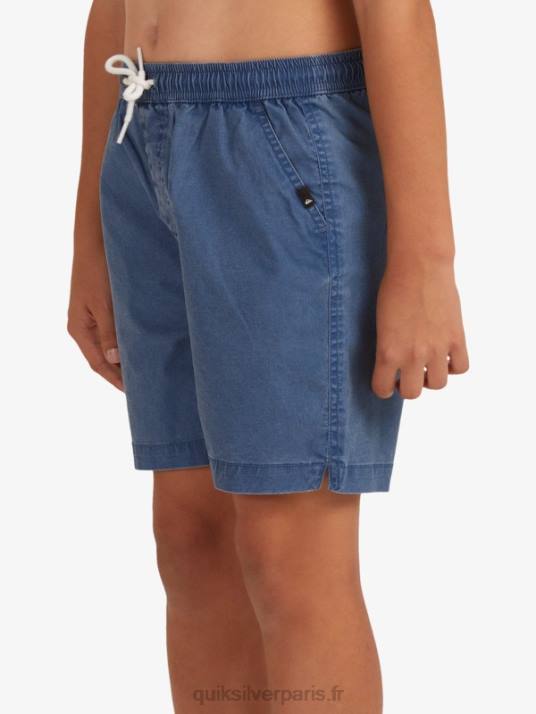 garçons Quiksilver 8-16 taxer 15 short taille élastique D6PT2083 insigne bleu