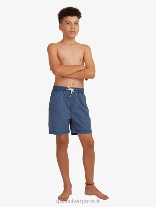 garçons Quiksilver 8-16 taxer 15 short taille élastique D6PT2083 insigne bleu