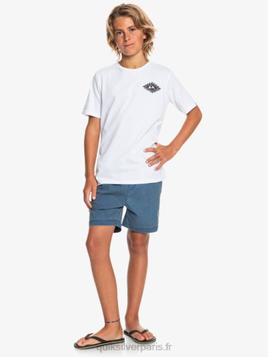 garçons Quiksilver 8-16 taxer 15 short taille élastique D6PT2083 insigne bleu