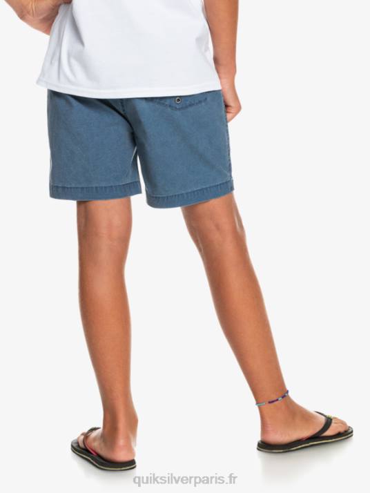 garçons Quiksilver 8-16 taxer 15 short taille élastique D6PT2083 insigne bleu