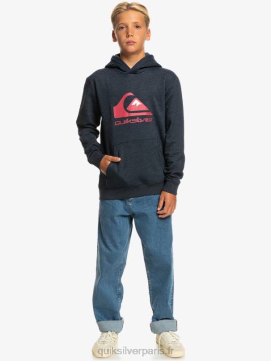 garçons Quiksilver 8-16 haut en molleton à gros logo D6PT2247 blazer bleu marine chiné