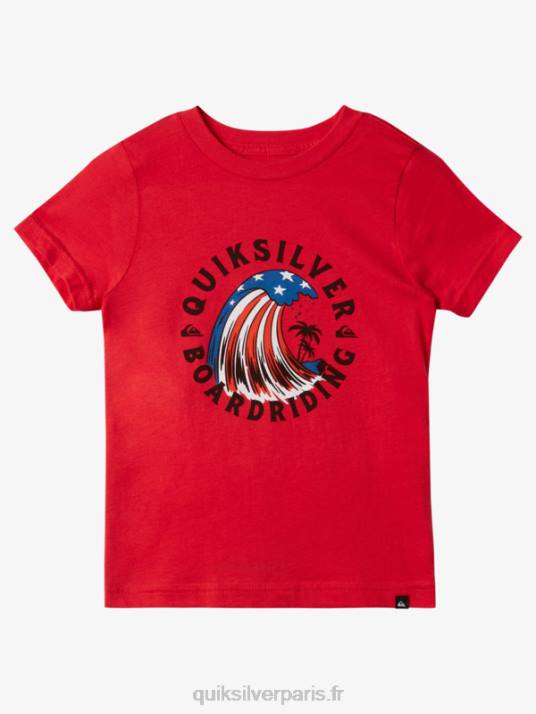 garçons Quiksilver 2-7 maison de la vague t-shirt D6PT1930 rouge à haut risque