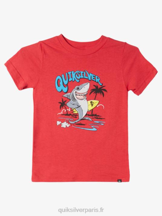 garçons Quiksilver 2-7 t-shirt délavé D6PT1968 rouge à haut risque