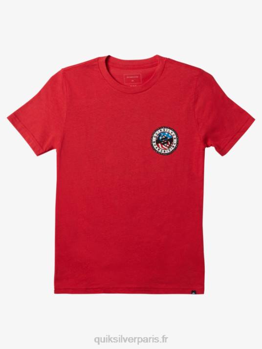 garçons Quiksilver 8-16 t-shirt amusant d'été D6PT1942 rouge à haut risque