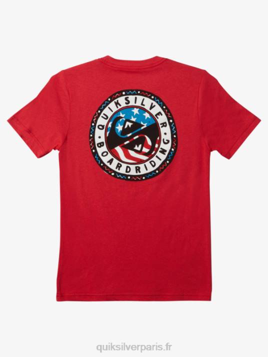 garçons Quiksilver 8-16 t-shirt amusant d\'été D6PT1942 rouge à haut risque
