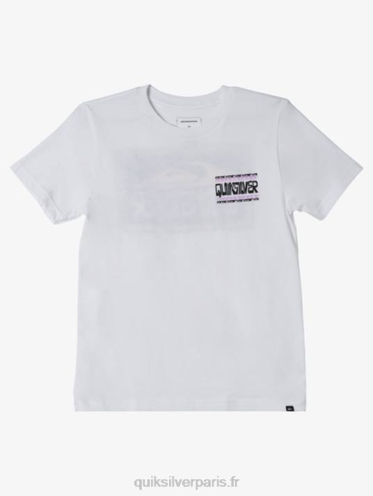 garçons Quiksilver T-shirt 8-16 cadres déformés D6PT2155 blanc