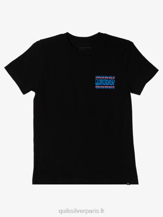 garçons Quiksilver T-shirt 8-16 cadres déformés D6PT2156 noir