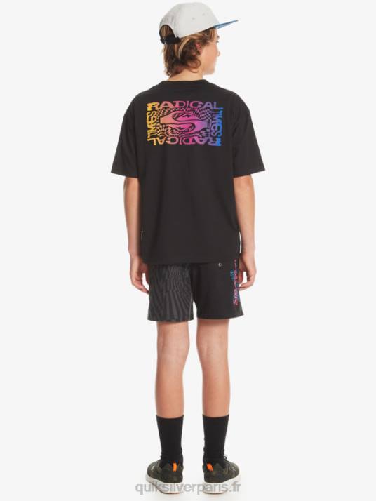 garçons Quiksilver t-shirt drapeau radical 8-16 D6PT1966 noir