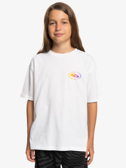 garçons Quiksilver t-shirt drapeau radical 8-16 D6PT1967 blanc