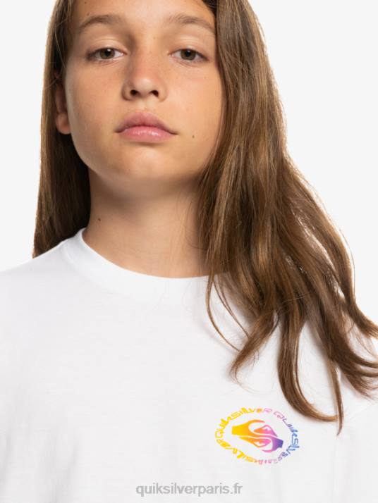 garçons Quiksilver t-shirt drapeau radical 8-16 D6PT1967 blanc