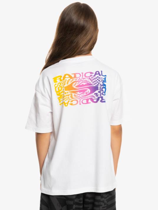 garçons Quiksilver t-shirt drapeau radical 8-16 D6PT1967 blanc