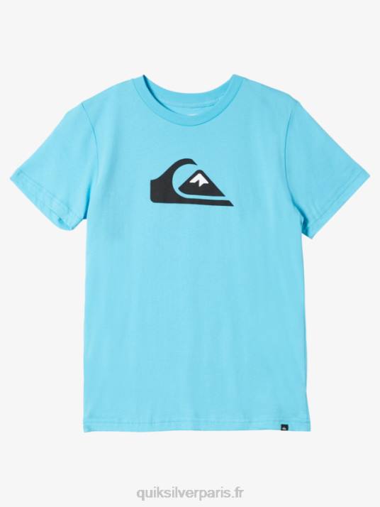 garçons Quiksilver t-shirt à logo 8-16 D6PT1962 bleu rivière