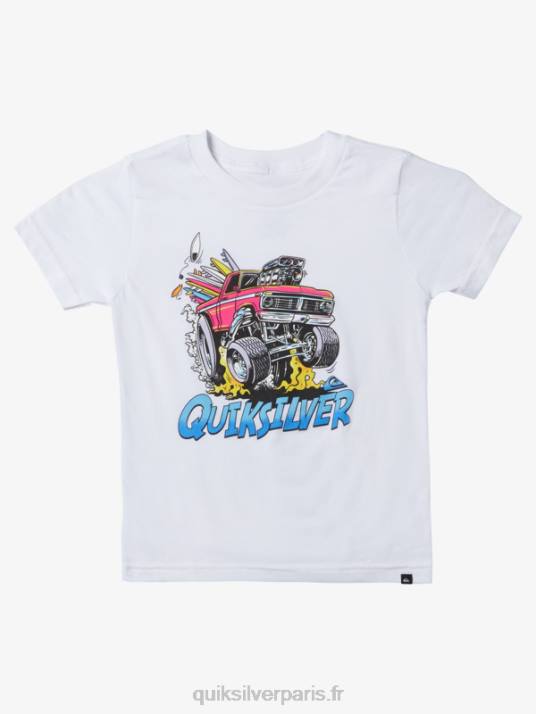 garçons Quiksilver t-shirt voiture escapade 2-7 D6PT1950 blanc