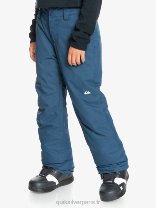garçons Quiksilver 8-16 Estate pantalon de neige isolé bleu 8-16 D6PT2292 insigne bleu