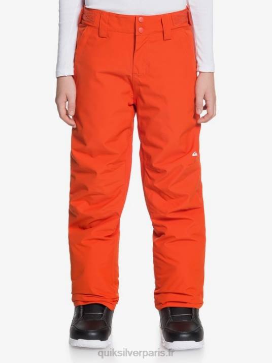 garçons Quiksilver 8-16 Estate pantalon de neige isolé orange 8-16 D6PT2291 purée de potiron