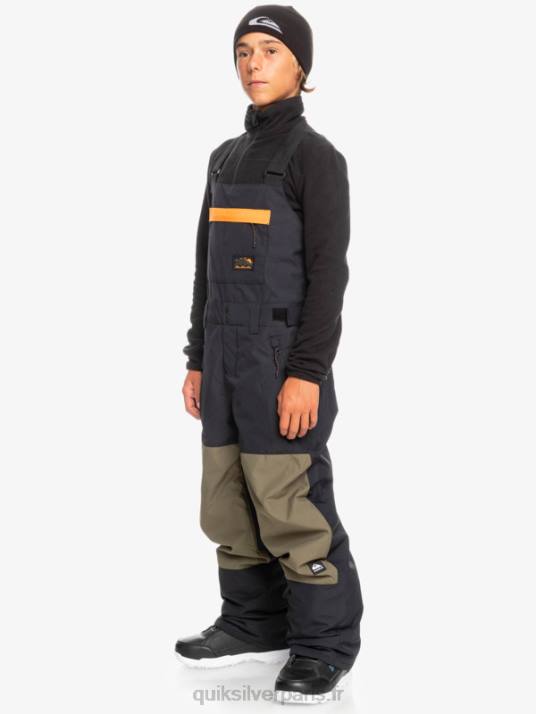 garçons Quiksilver 8-16 pantalon à bavette isolé pour neige mash up D6PT2318 vrai noir