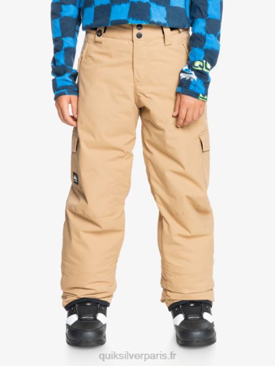 garçons Quiksilver Pantalon de neige kaki isolé 8-16 porter D6PT2260 tanin