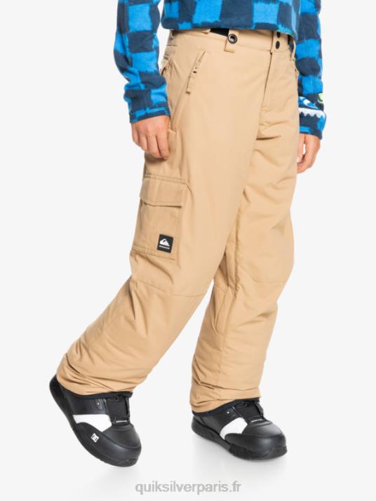 garçons Quiksilver Pantalon de neige kaki isolé 8-16 porter D6PT2260 tanin