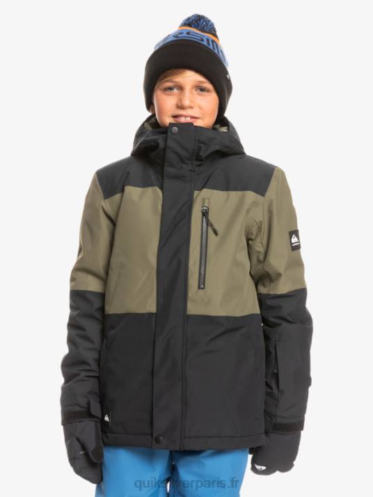 garçons Quiksilver Veste de snow technique 8-16 mission block D6PT2337 vrai noir