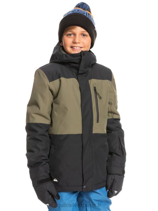 garçons Quiksilver Veste de snow technique 8-16 mission block D6PT2337 vrai noir