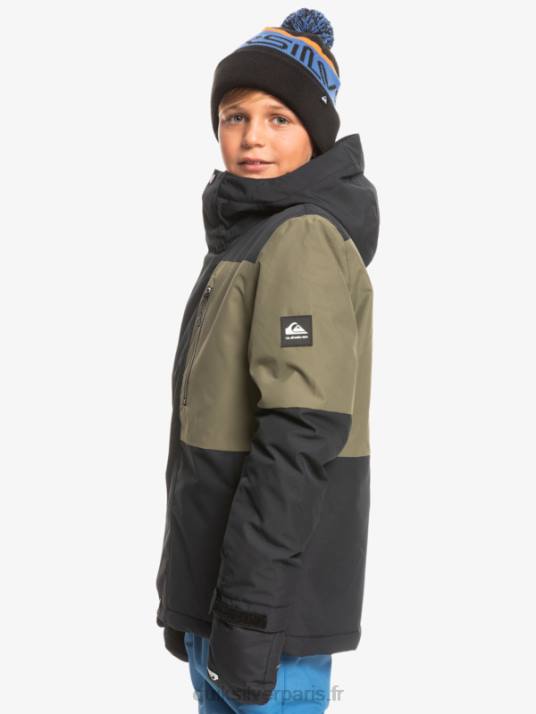 garçons Quiksilver Veste de snow technique 8-16 mission block D6PT2337 vrai noir