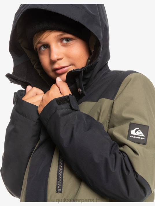 garçons Quiksilver Veste de snow technique 8-16 mission block D6PT2337 vrai noir