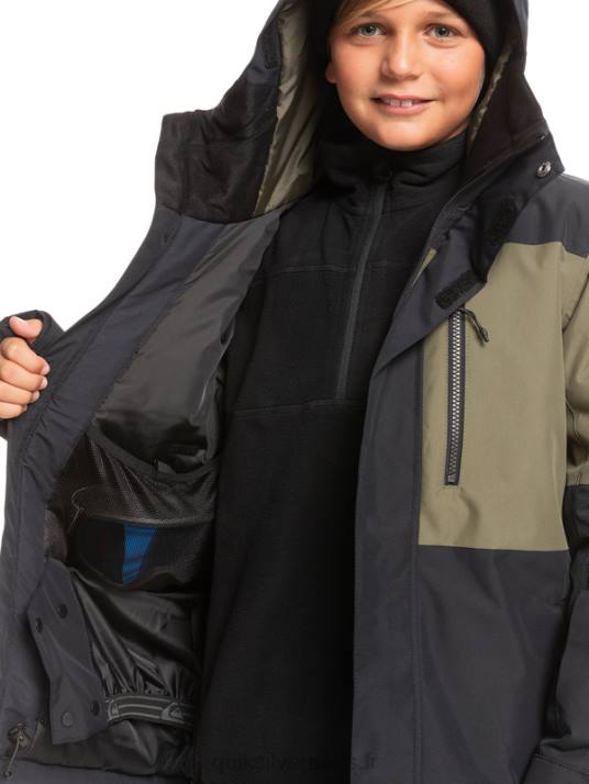 garçons Quiksilver Veste de snow technique 8-16 mission block D6PT2337 vrai noir
