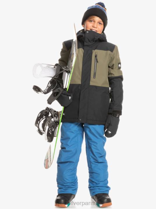 garçons Quiksilver Veste de snow technique 8-16 mission block D6PT2337 vrai noir