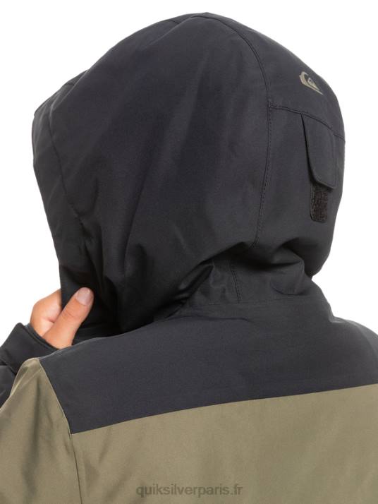 garçons Quiksilver Veste de snow technique 8-16 mission block D6PT2337 vrai noir