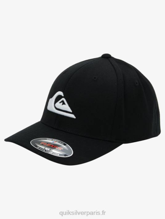 Hommes Quiksilver bonnet flexfit montagne et vague D6PT1435 noir blanc