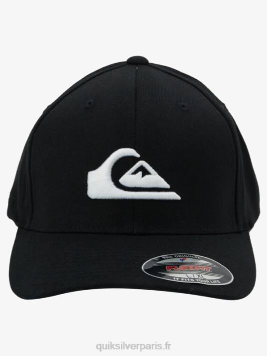 Hommes Quiksilver bonnet flexfit montagne et vague D6PT1435 noir blanc
