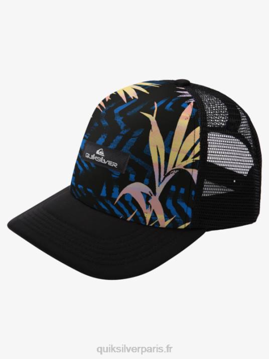 Hommes Quiksilver casquette trucker buzzard coop D6PT1051 noir déchiré