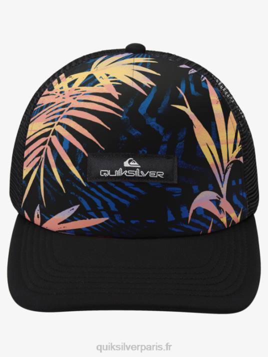 Hommes Quiksilver casquette trucker buzzard coop D6PT1051 noir déchiré