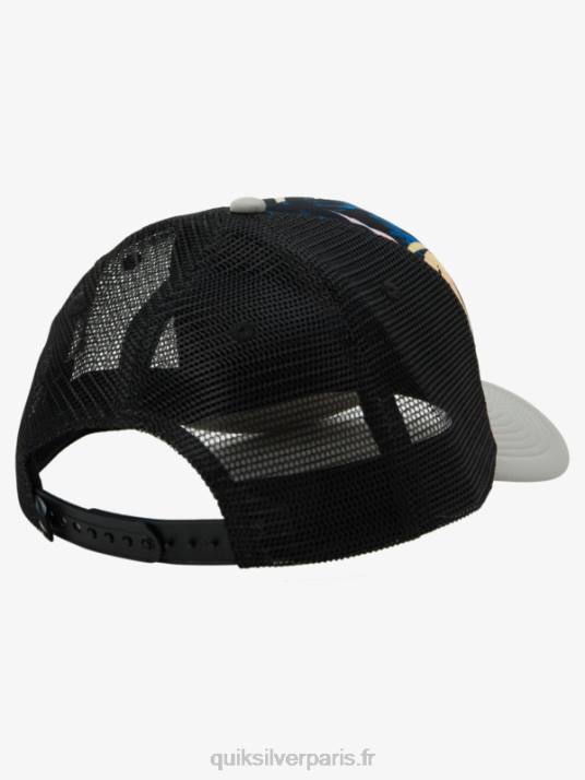 Hommes Quiksilver casquette trucker buzzard coop D6PT1051 noir déchiré
