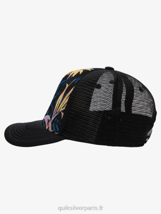 Hommes Quiksilver casquette trucker buzzard coop D6PT1051 noir déchiré