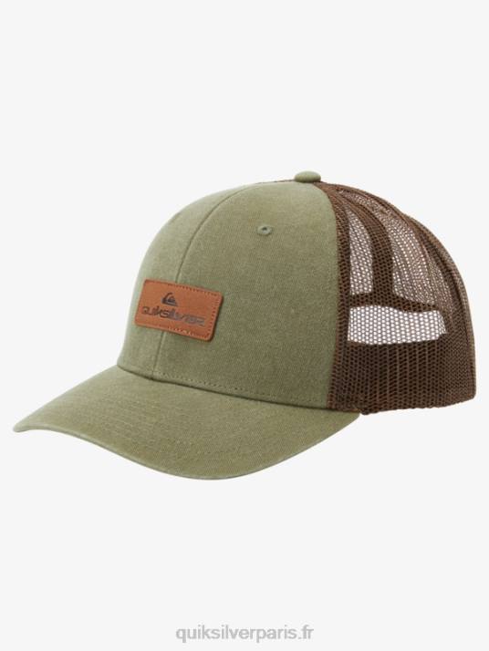 Hommes Quiksilver casquette trucker down the hatch D6PT660 gris olive