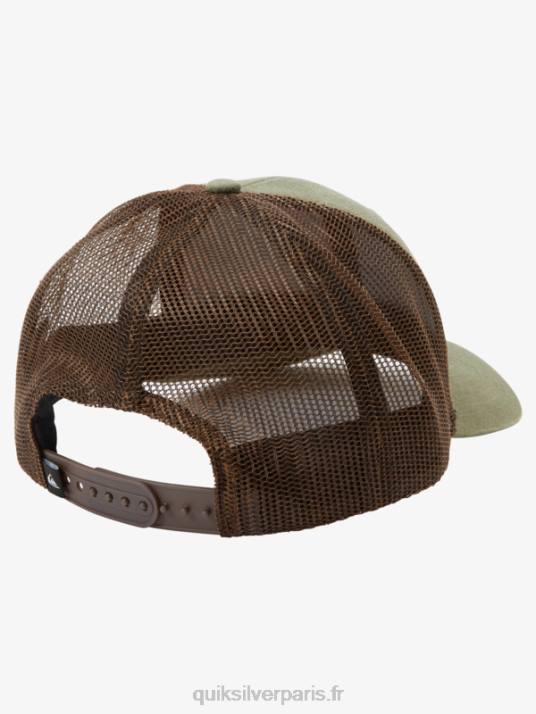 Hommes Quiksilver casquette trucker down the hatch D6PT660 gris olive