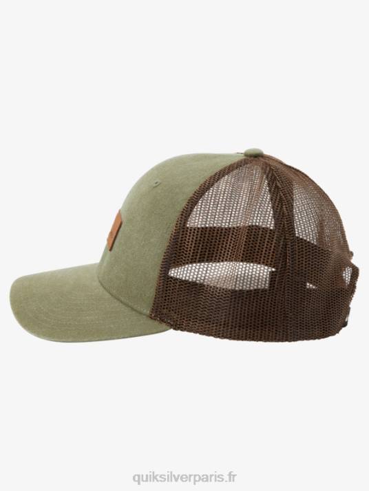 Hommes Quiksilver casquette trucker down the hatch D6PT660 gris olive