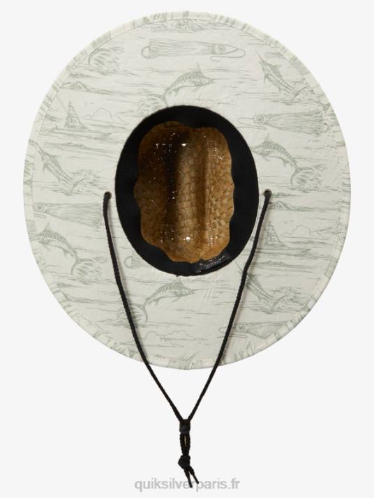 Hommes Quiksilver chapeau de maître nageur paille waterman outsider D6PT833 poche wtrmn blanc antique