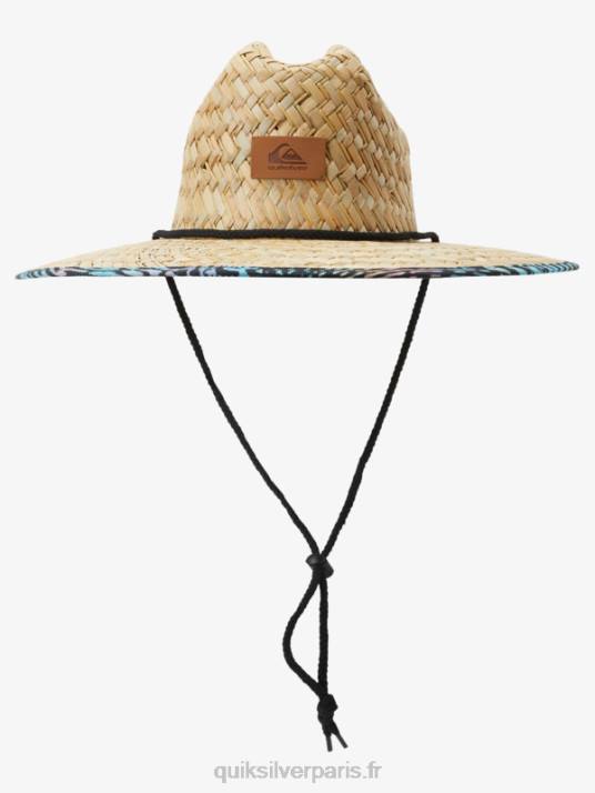Hommes Quiksilver chapeau de sauveteur en paille outsider D6PT387 bleu rivière