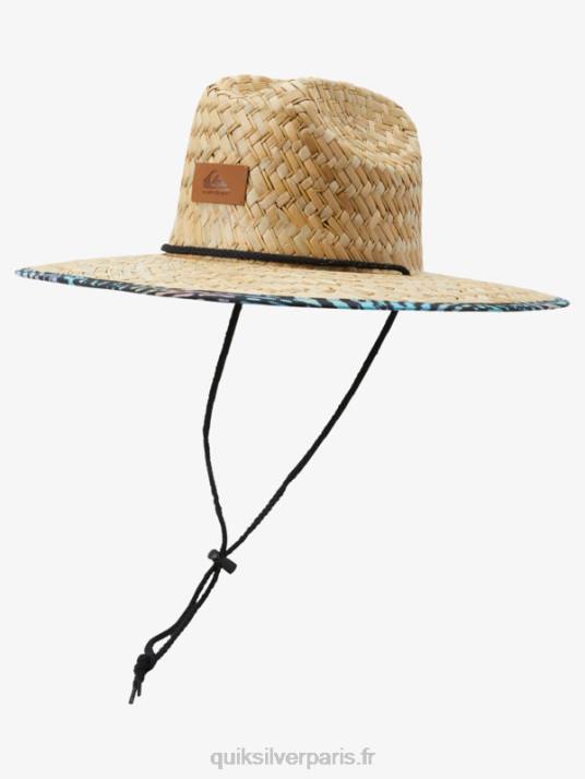 Hommes Quiksilver chapeau de sauveteur en paille outsider D6PT387 bleu rivière