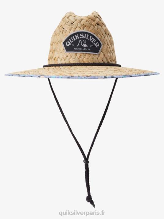 Hommes Quiksilver chapeau de sauveteur en paille outsider D6PT389 brume d\'orchidée