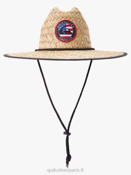 Hommes Quiksilver chapeau de sauveteur en paille outsider americana D6PT413 marine/rouge