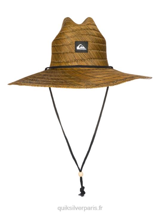 Hommes Quiksilver chapeau de sauveteur en paille pierside D6PT802 marron foncé