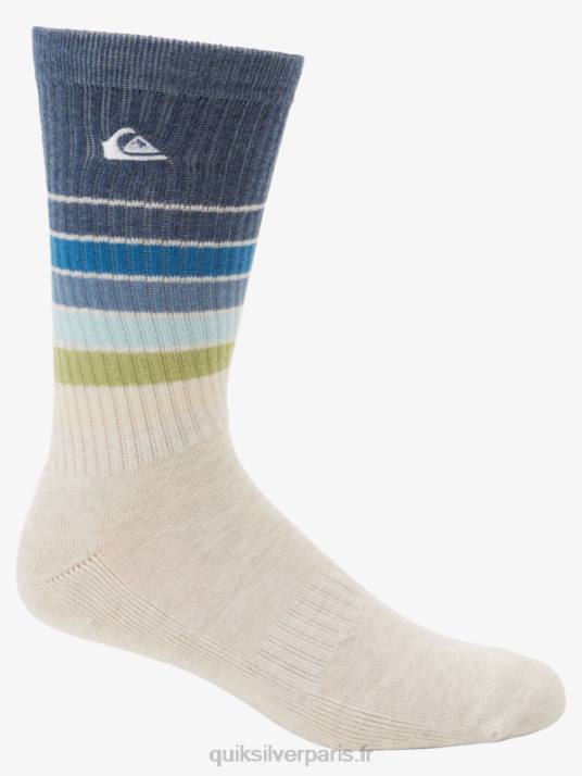 Hommes Quiksilver Lot de 2 paires de chaussettes Everyday Swell Crew D6PT1091 bruyère ivoire