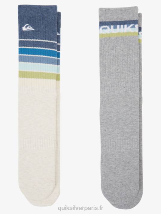 Hommes Quiksilver Lot de 2 paires de chaussettes Everyday Swell Crew D6PT1091 bruyère ivoire