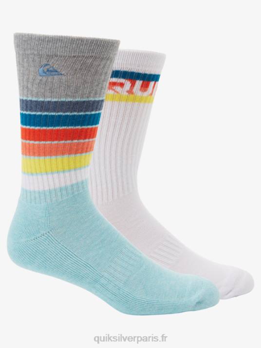 Hommes Quiksilver Lot de 2 paires de chaussettes Everyday Swell Crew D6PT1092 bleu clair